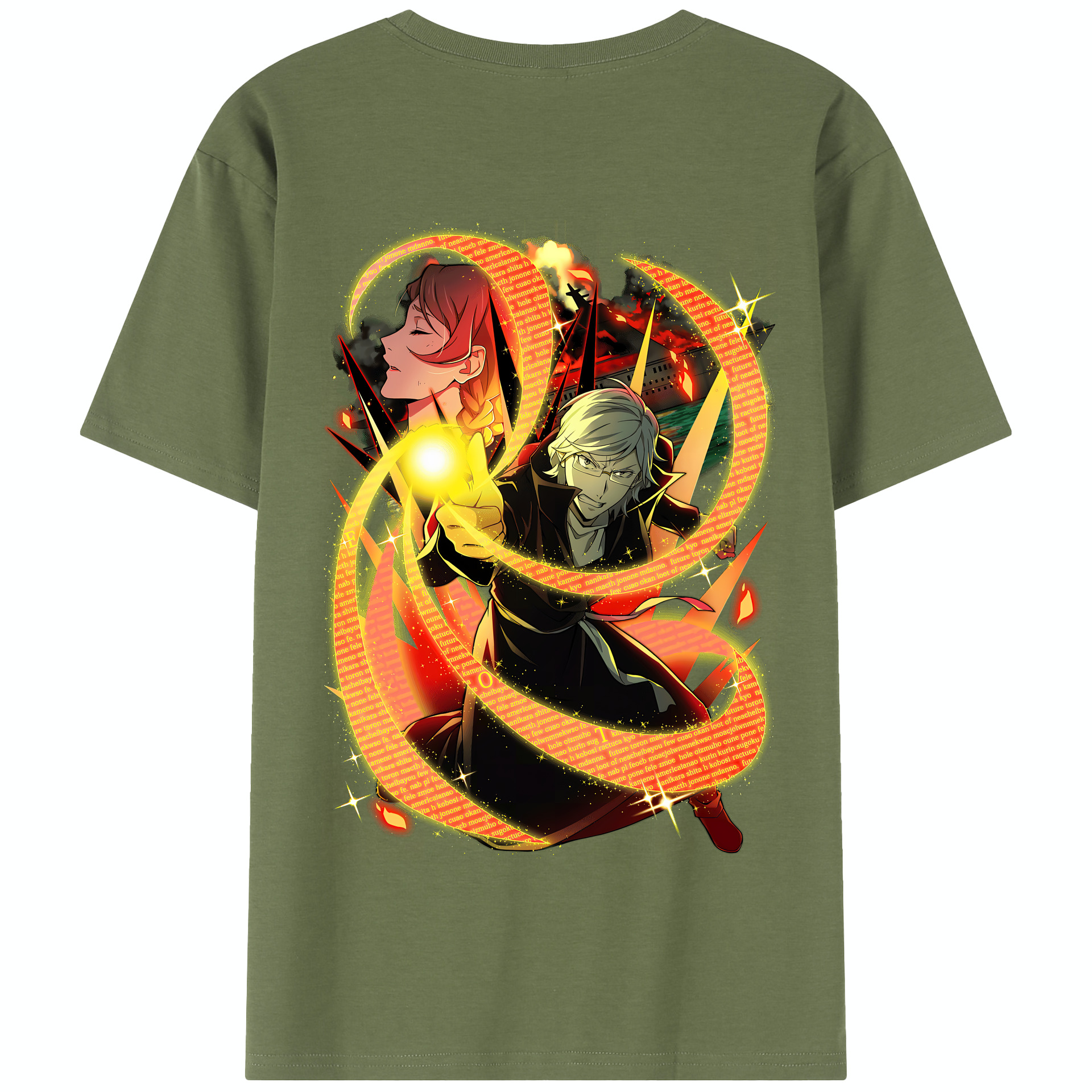 （画像用） 文豪ストレイドッグス Bungo Stray Dogs 綿100％半袖Tシャツ（背面プリント）